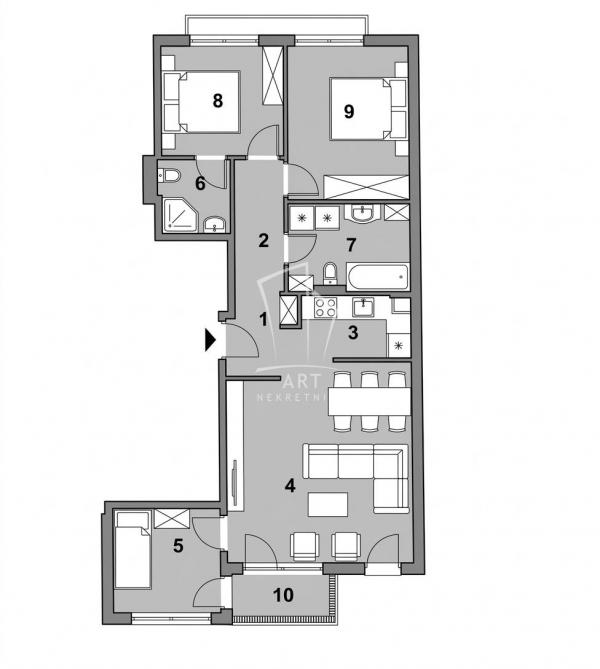 Stan na prodaju u Beogradu, Zvezdara, dvosoban, 76m2, cena 333000 evra