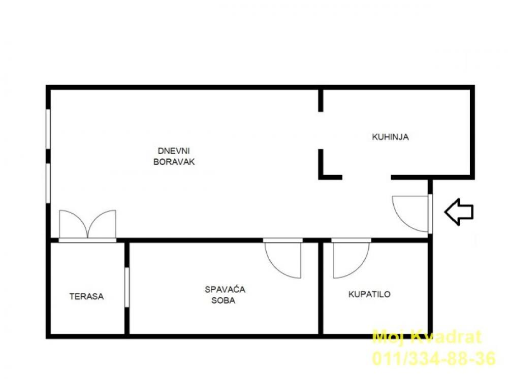 Stan na prodaju u Beogradu, Bogoslovija, jednoiposoban, 39m2, cena 138500 evra