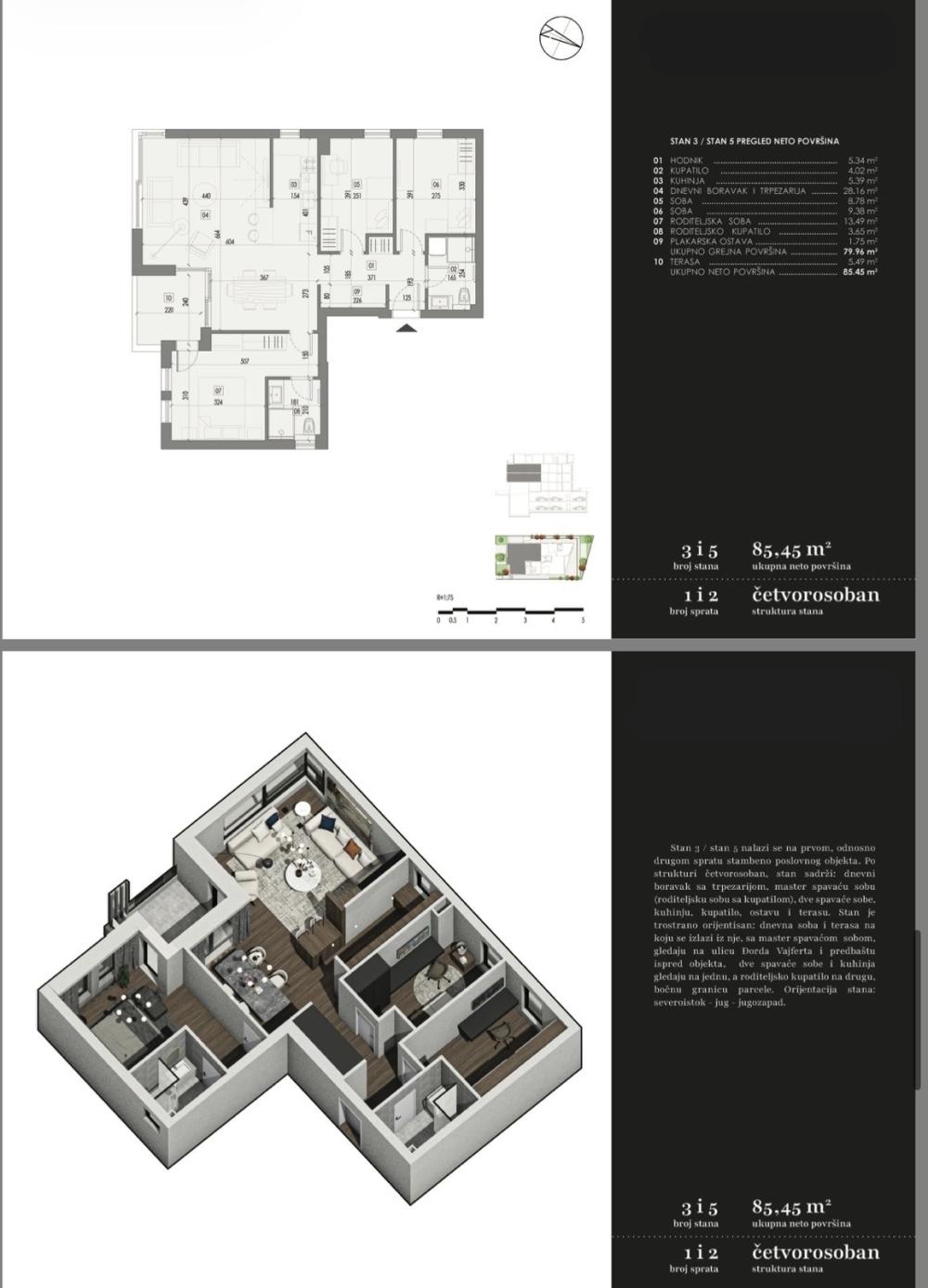 Stan na prodaju u Beogradu, Vračar, cetvorosoban, 85m2, cena 512700 evra