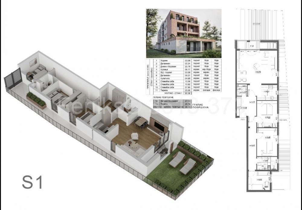 Stan na prodaju u Beogradu, Surčin, troiposoban, 90m2, cena 180000 evra