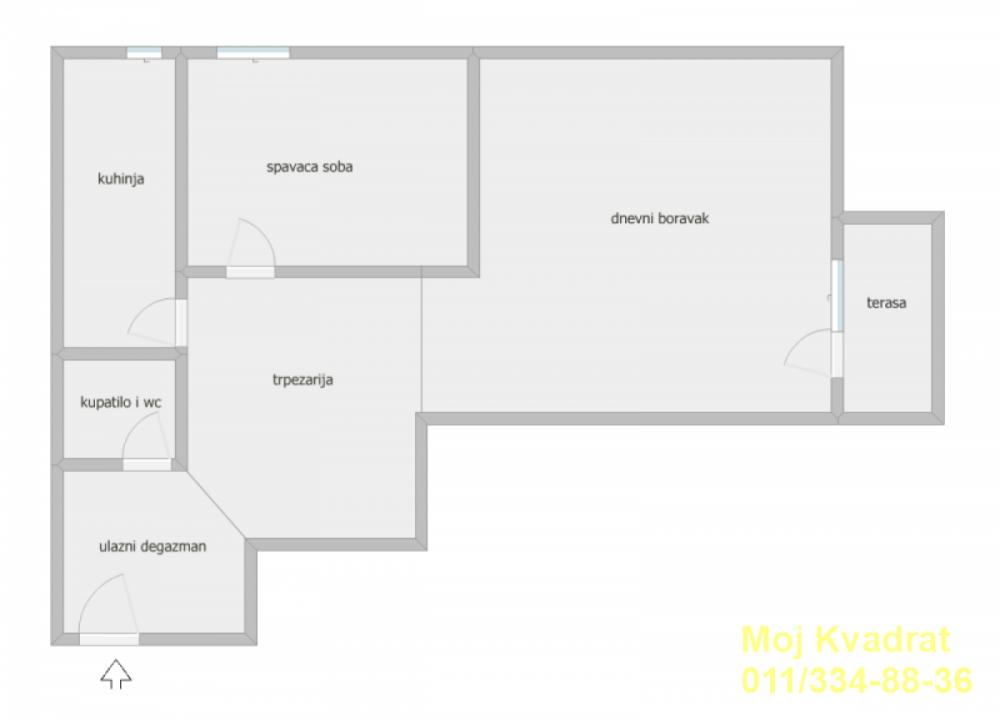 Stan na prodaju u Beogradu, Altina, dvosoban, 54m2, cena 120000 evra