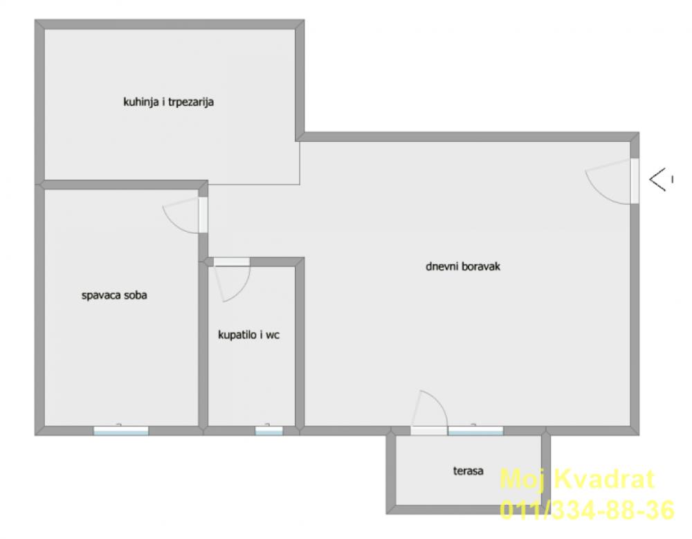 Stan na prodaju u Beogradu, Altina, dvosoban, 50m2, cena 110000 evra