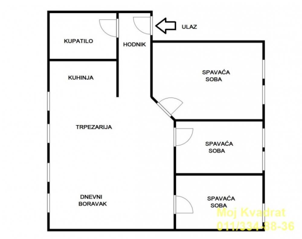 Stan na prodaju u Beogradu, Karaburma, troiposoban, 64m2, cena 149500 evra