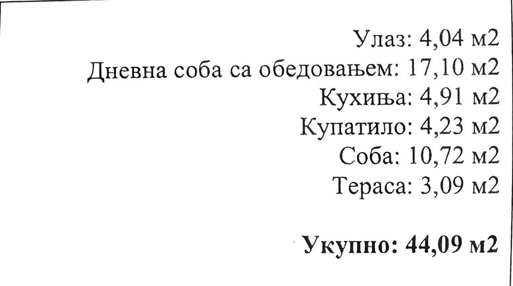 Stan na prodaju u Beogradu, Kaluđerica, jednoiposoban, 44m2, cena 77157 evra