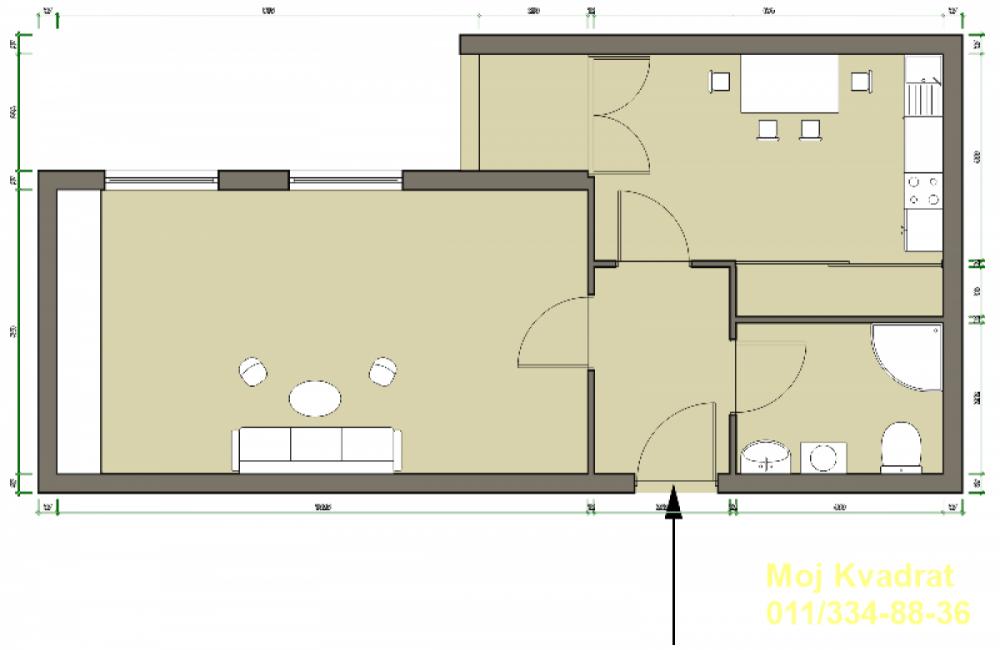 Stan na prodaju u Beogradu, Miljakovac, jednosoban, 35m2, cena 104000 evra