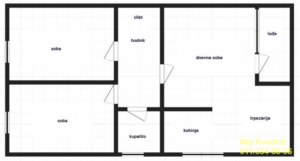 Stan na prodaju u Beogradu, Cerak, trosoban, 85m2, cena 143000 evra