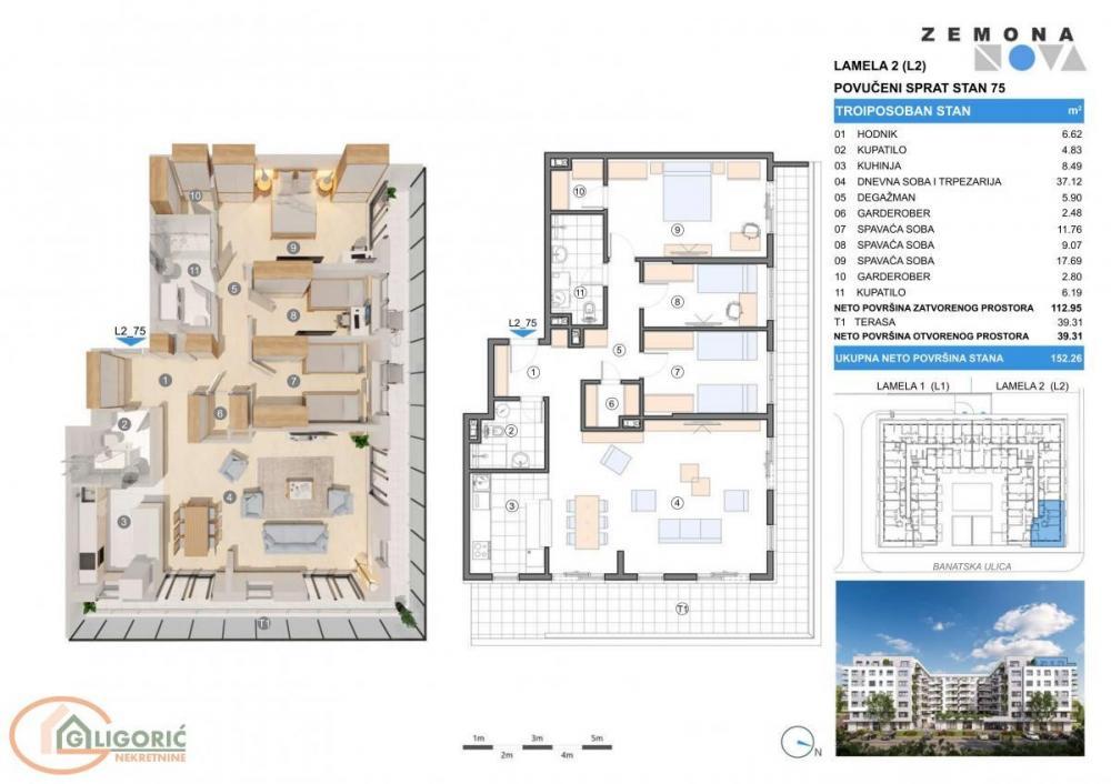 Stan na prodaju u Beogradu, Gornji grad, cetvorosoban, 152m2, cena 456780 evra