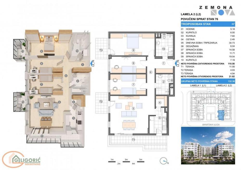 Stan na prodaju u Beogradu, Gornji grad, troiposoban, 132m2, cena 397140 evra