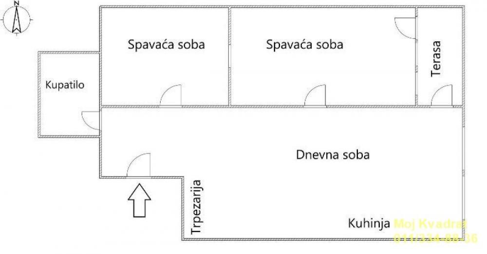 Stan na prodaju u Beogradu, Novi Beograd blok 61, dvoiposoban, 49m2, cena 185000 evra