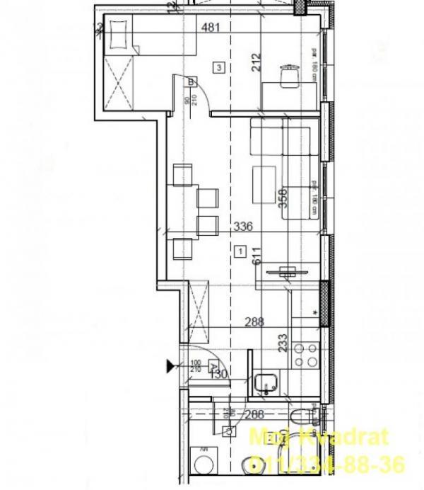 Stan na prodaju u Beogradu, Učiteljsko naselje, jednoiposoban, 34m2, cena 117900 evra