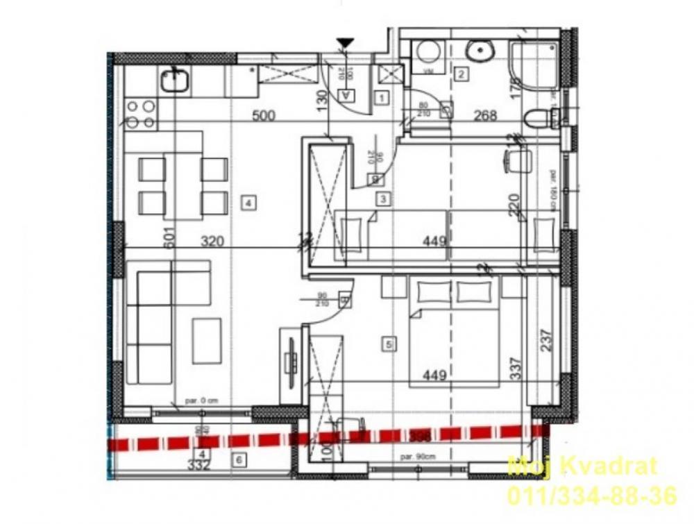 Stan na prodaju u Beogradu, Učiteljsko naselje, dvoiposoban, 54m2, cena 190000 evra