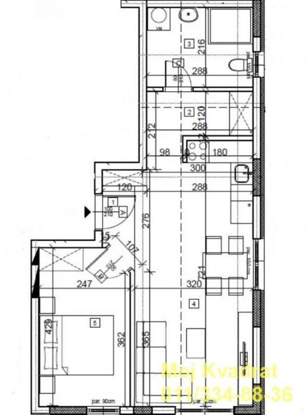 Stan na prodaju u Beogradu, Učiteljsko naselje, jednoiposoban, 45m2, cena 158700 evra