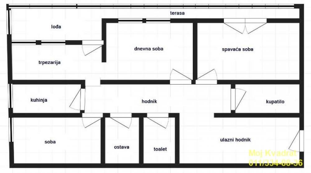 Stan na prodaju u Beogradu, Banovo brdo, trosoban, 85m2, cena 280000 evra