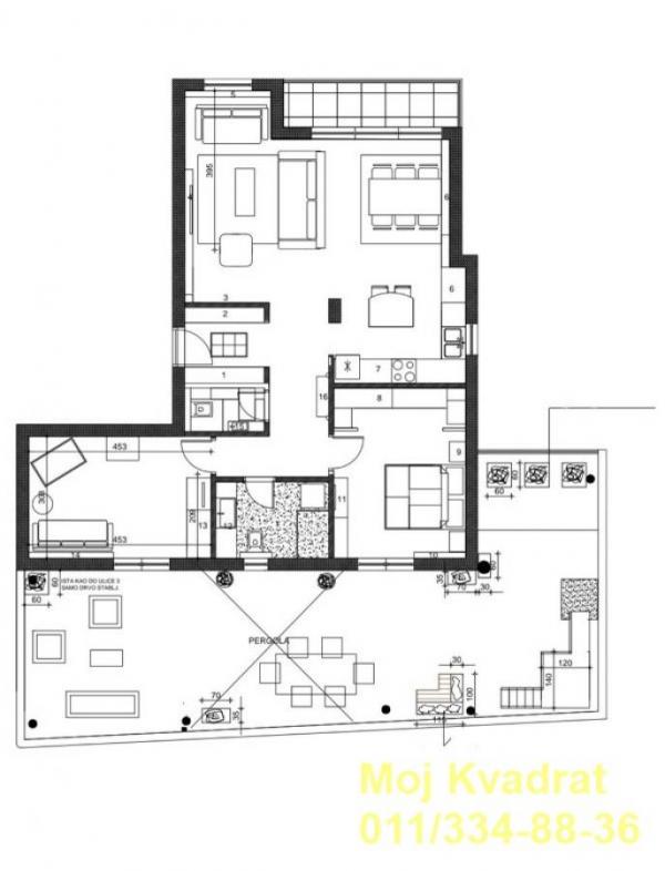 Stan na prodaju u Beogradu, Južni bulevar, trosoban, 90m2, cena 455000 evra