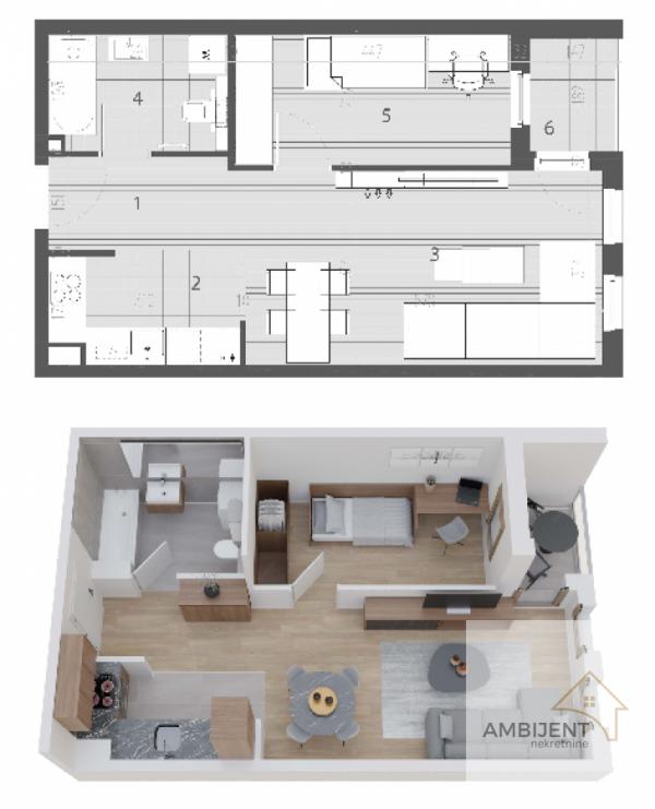 Stan na prodaju u Beogradu, Novi Beograd blok 41A (Expo centar), jednoiposoban, 44m2, cena 177440 evra