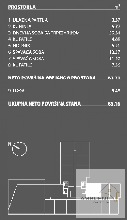 Stan na prodaju u Beogradu, Novi Beograd blok 41A (Expo centar), trosoban, 85m2, cena 308705 evra