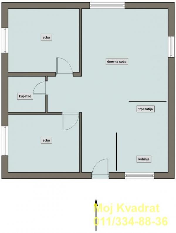 Stan na prodaju u Beogradu, Dobanovci, trosoban, 66m2, cena 99000 evra