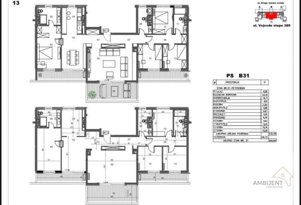 Stan na prodaju u Beogradu, Naselje Stepa Stepanović, 166m2, cena 499740 evra