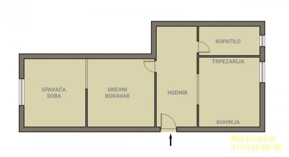 Stan na prodaju u Beogradu, Obilićev venac, jednoiposoban, 40m2, cena 260000 evra