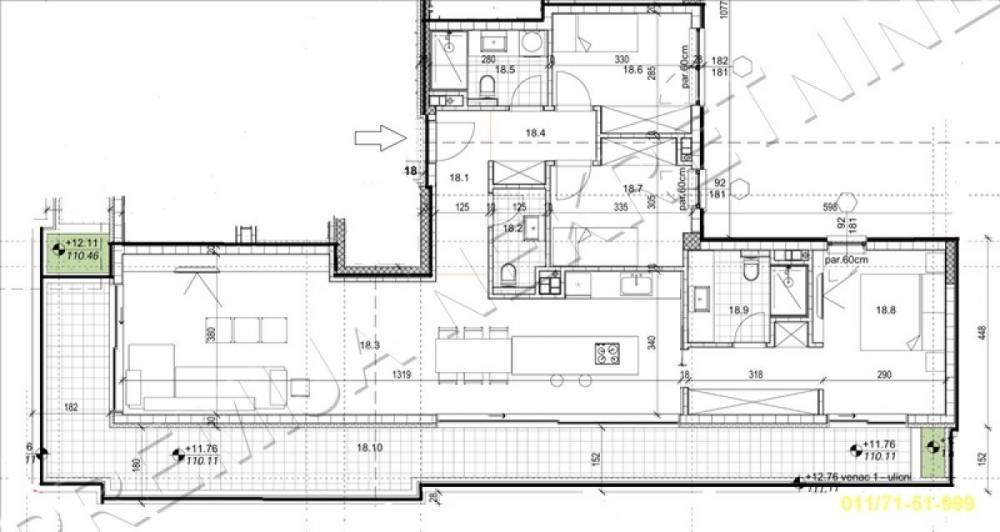 Stan na prodaju u Beogradu, Banovo brdo, 130m2, cena 500500 evra
