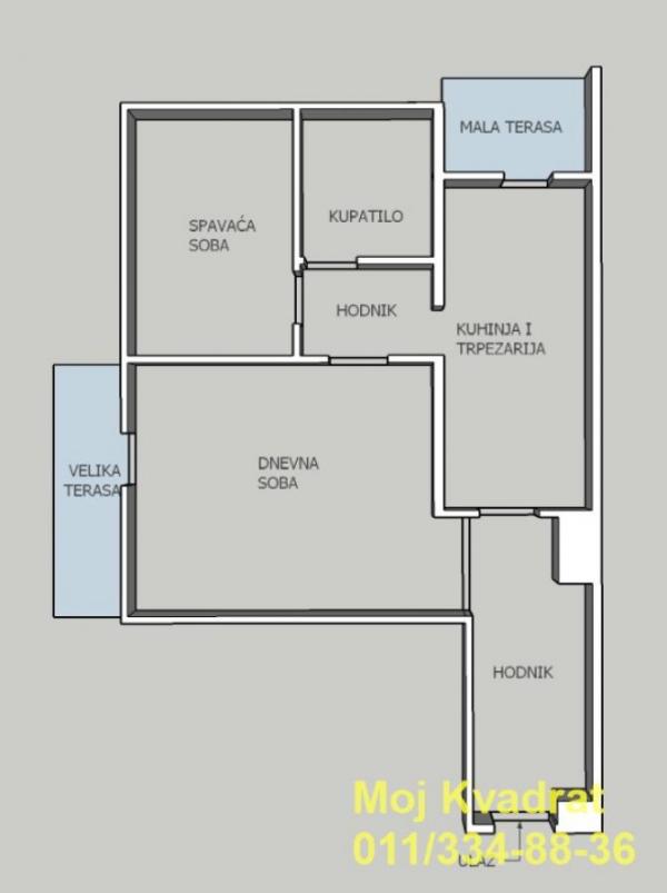 Stan na prodaju u Beogradu, Krnjača, dvosoban, 61m2, cena 168800 evra