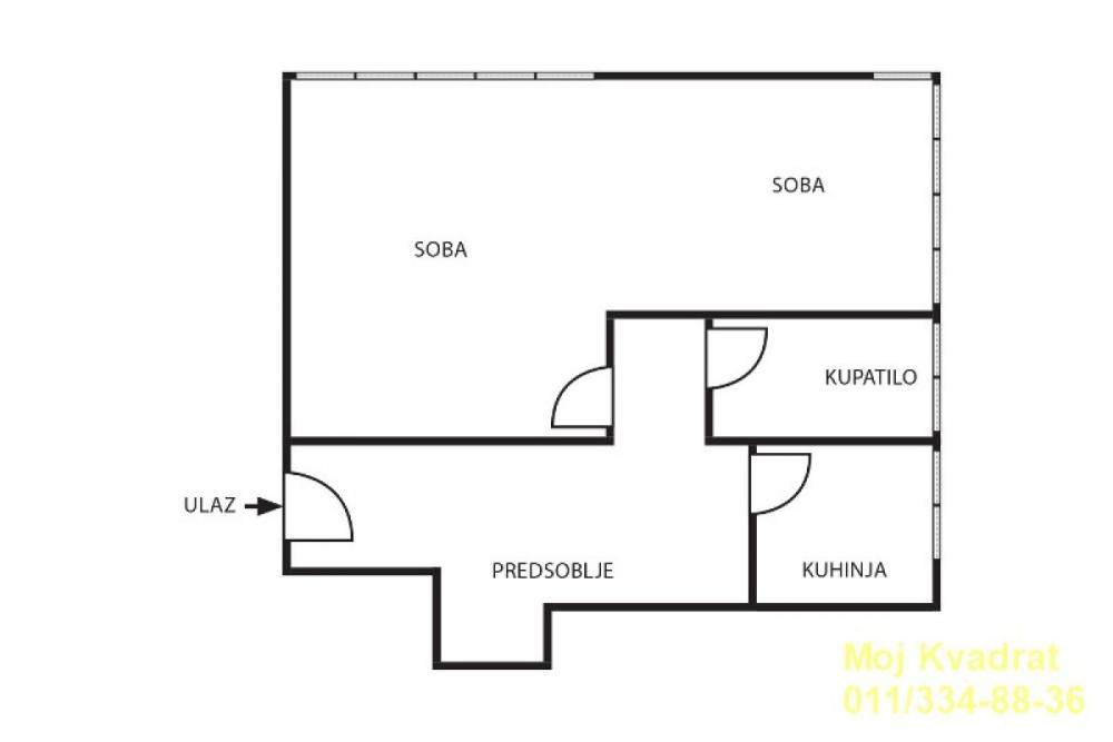Stan na prodaju u Beogradu, Kalenić pijaca, dvosoban, 53m2, cena 235000 evra