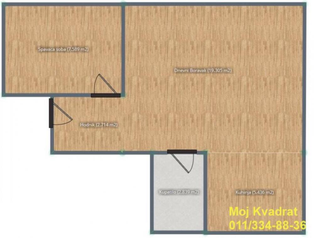 Stan na prodaju u Beogradu, Zeleno brdo, dvosoban, 39m2, cena 125000 evra