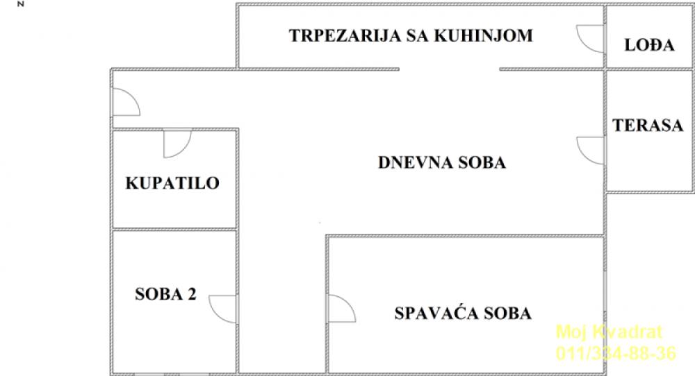 Stan na prodaju u Beogradu, Mirijevo, trosoban, 70m2, cena 204000 evra