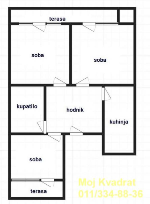 Stan na prodaju u Beogradu, Cerak, trosoban, 59m2, cena 160000 evra