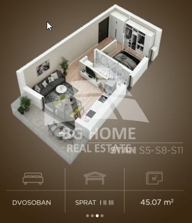 Stan na prodaju u Beogradu, Pašino brdo, dvosoban, 45m2, cena 189294 evra