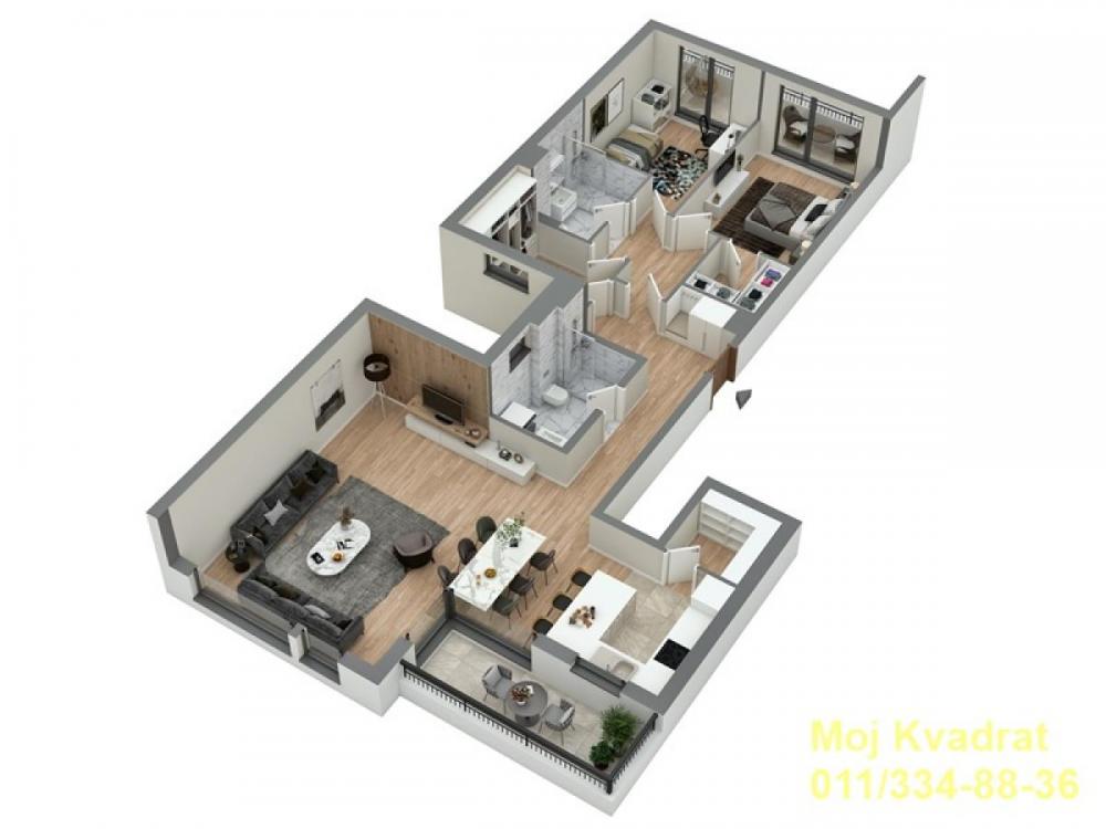 Stan na prodaju u Beogradu, Karaburma, cetvorosoban, 124m2, cena 382074 evra