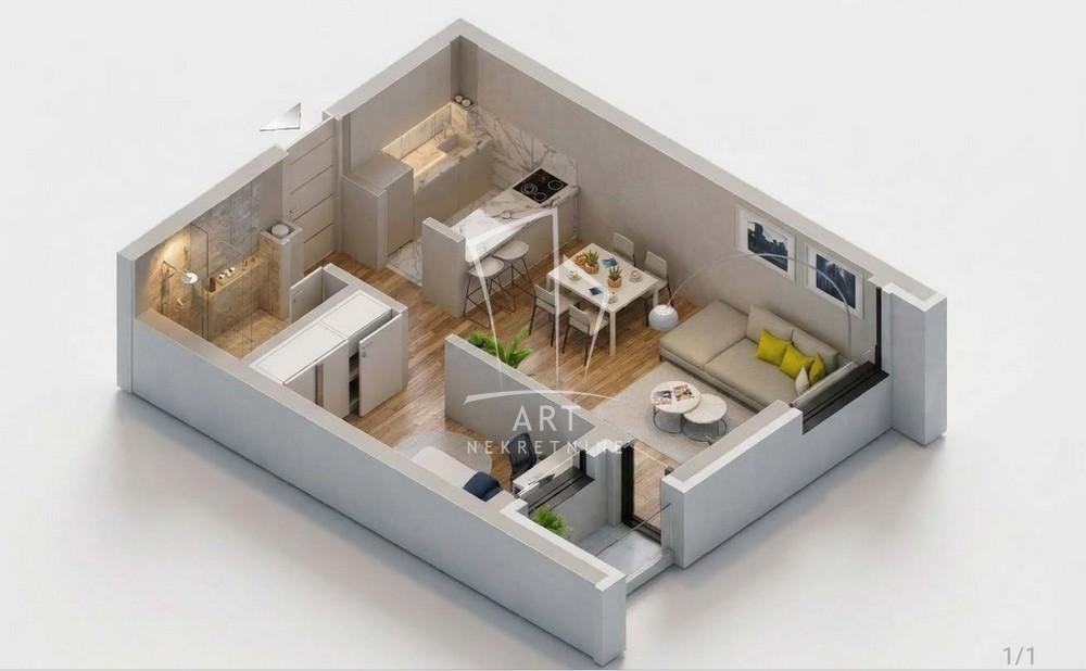 Stan na prodaju u Beogradu, Čukarica, jednoiposoban, 46m2, cena 88255 evra