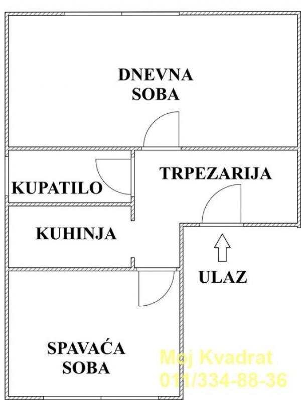 Stan na prodaju u Beogradu, Đeram pijaca, dvosoban, 50m2, cena 209000 evra