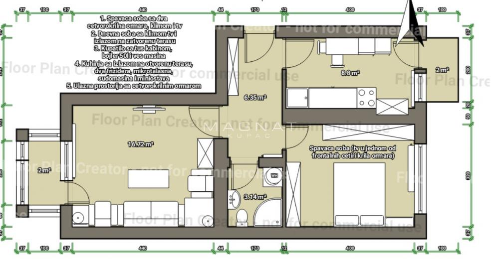 Stan na prodaju u Beogradu, Vračar, dvosoban, 50m2, cena 229900 evra