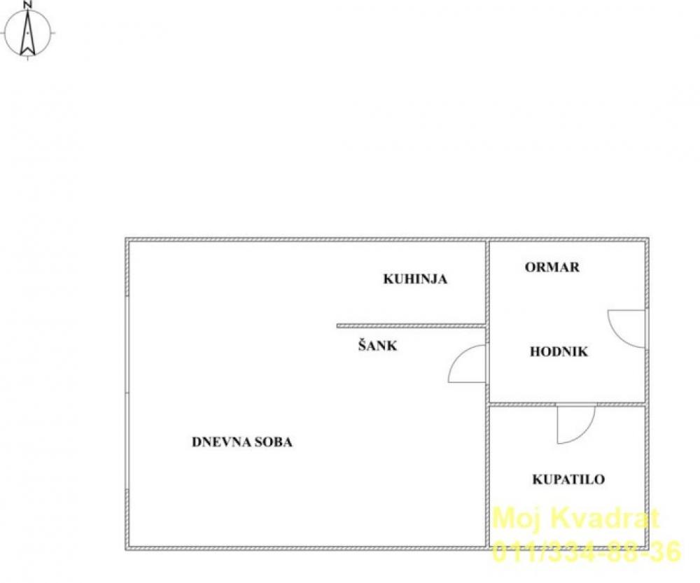 Stan na prodaju u Beogradu, Novi Beograd blok 32 (Crkva Sv. Dimitrija), jednosoban, 21m2, cena 127500 evra