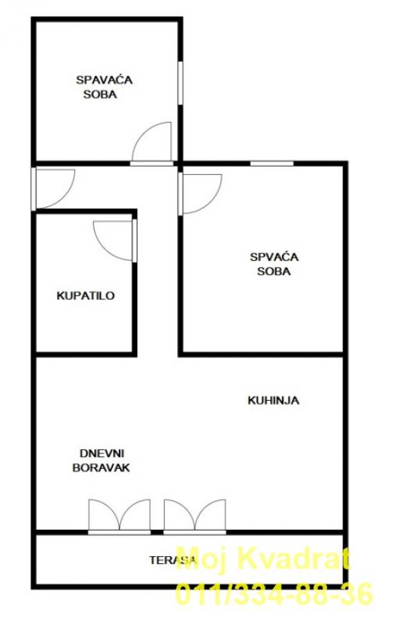 Stan na prodaju u Beogradu, Đeram pijaca, dvoiposoban, 57m2, cena 248500 evra