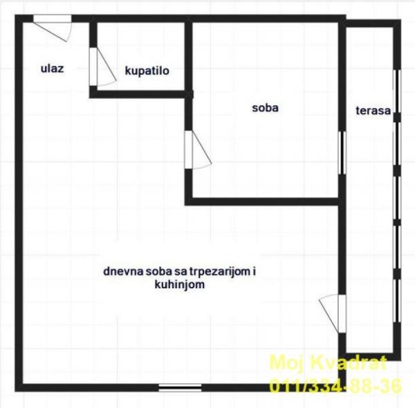 Stan na prodaju u Beogradu, Rakovica, dvosoban, 45m2, cena 132000 evra