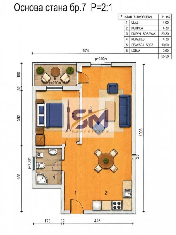 Stan na prodaju u Beogradu, Žarkovo, dvosoban, 56m2, cena 155400 evra