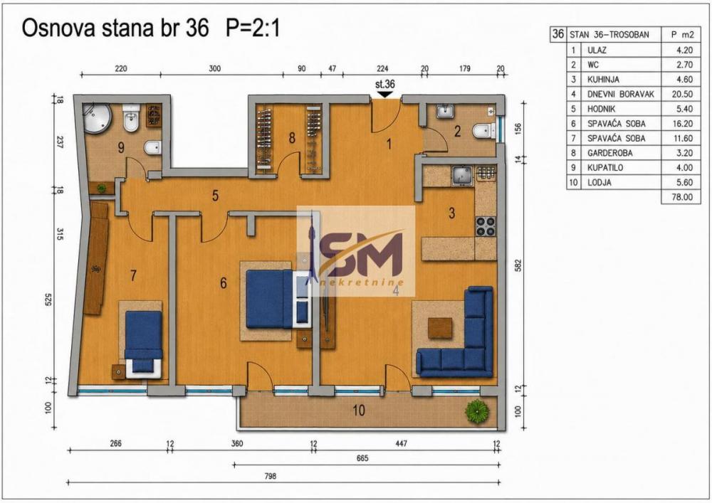 Stan na prodaju u Beogradu, Žarkovo, trosoban, 78m2, cena 234000 evra