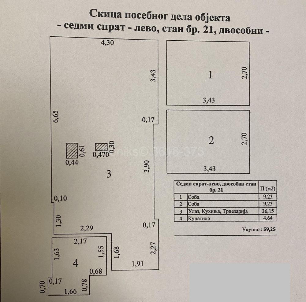 Stan na prodaju u Beogradu, Beograd (centar), dvosoban, 59m2, cena 252000 evra