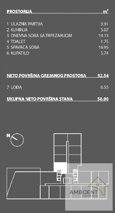 Stan na prodaju u Beogradu, Novi Beograd blok 41A (Expo centar), dvosoban, 58m2, cena 207917 evra