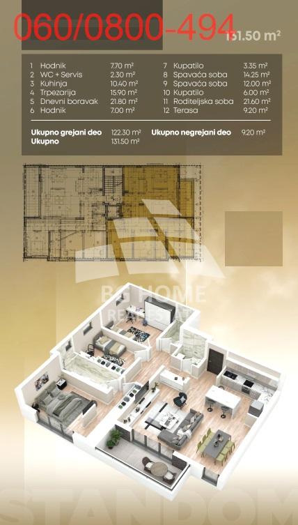 Stan na prodaju u Beogradu, Vojvode Stepe, cetvorosoban, 132m2, cena 539000 evra