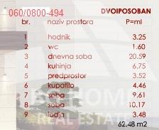Stan na prodaju u Beogradu, Pašino brdo, dvoiposoban, 62m2, cena 249920 evra