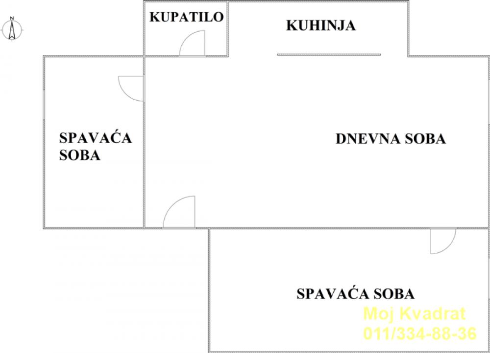 Stan na prodaju u Beogradu, Lion, dvosoban, 50m2, cena 177000 evra