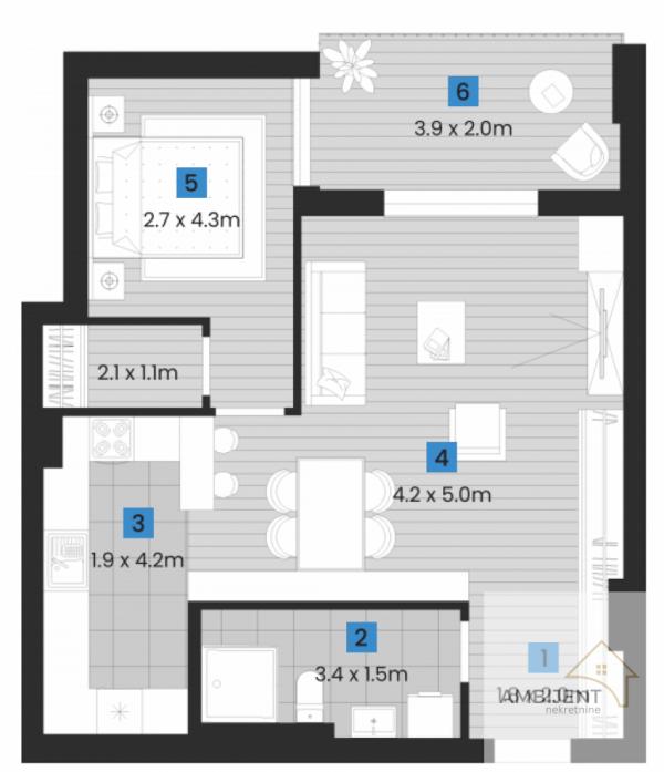 Stan na prodaju u Beogradu, Voždovac, dvosoban, 62m2, cena 166964 evra