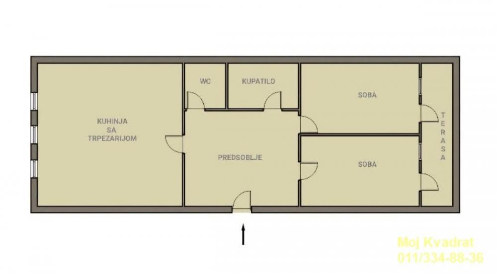 Stan na prodaju u Beogradu, Botanička bašta, dvosoban, 65m2, cena 299000 evra