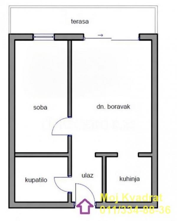 Stan na prodaju u Beogradu, Naselje Stepa Stepanović, jednoiposoban, 46m2, cena 179000 evra