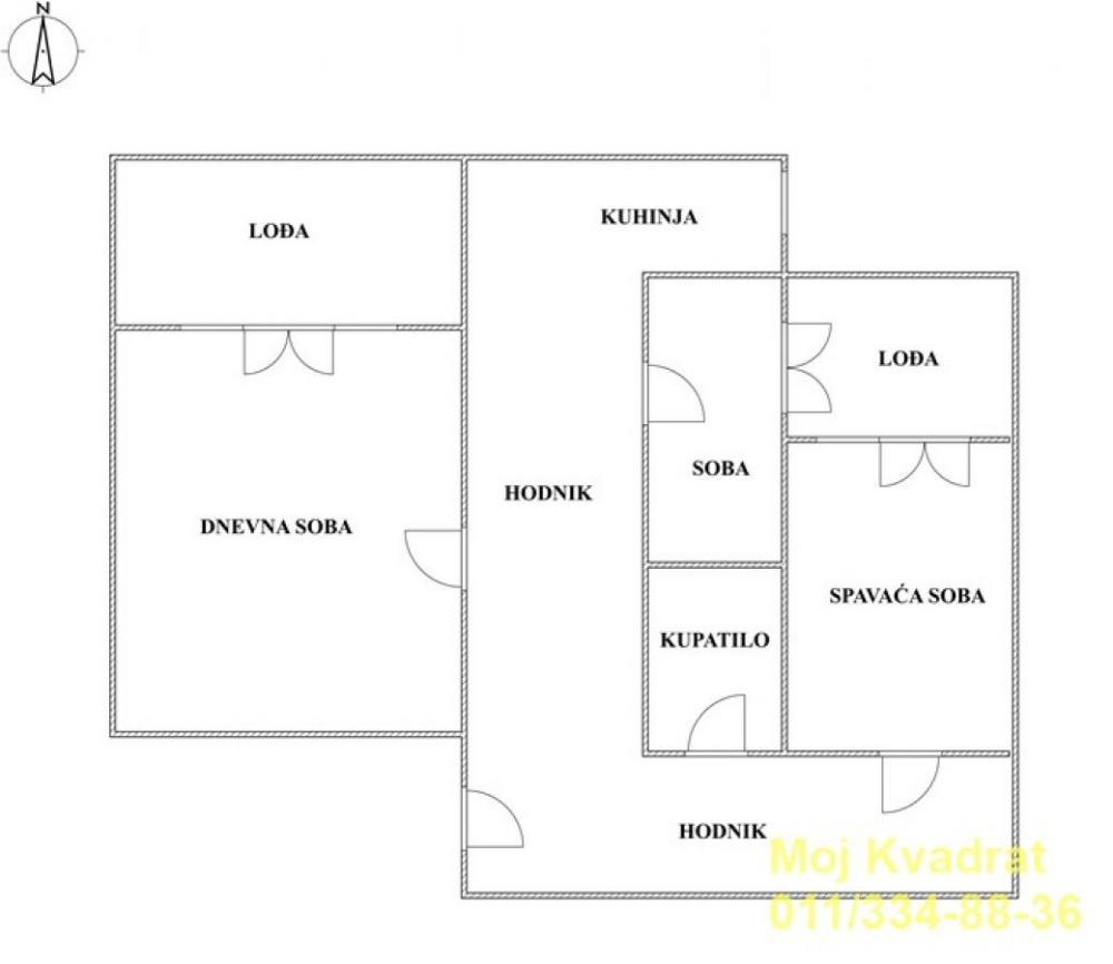 Stan na prodaju u Beogradu, Labudovo brdo, dvoiposoban, 58m2, cena 153000 evra