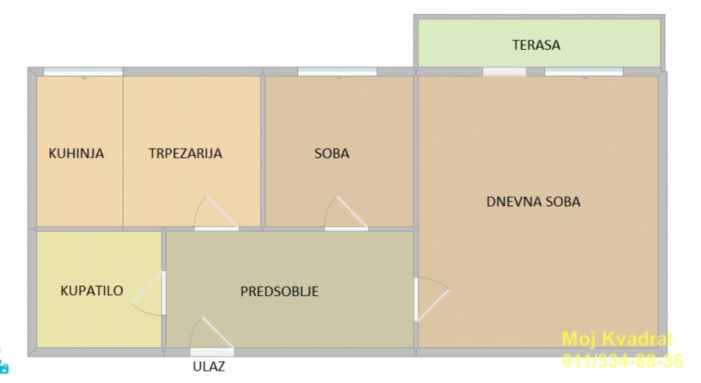 Stan na prodaju u Beogradu, Braće Jerković, jednoiposoban, 55m2, cena 135000 evra