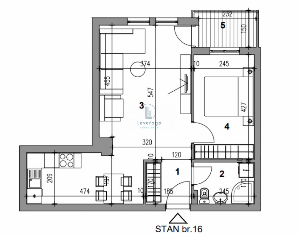 Stan na prodaju u Beogradu, Mirijevo, jednoiposoban, 47m2, cena 110700 evra